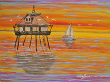 "Mobile Middle Bay Lighthouse and Bowen's Sailboat" by Ricky Trione on Canvas
