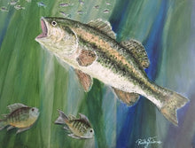 "Largemouth Bass" by Ricky Trione,  Canvas Prints, Gallery Wrapped
