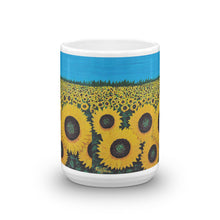 "Jacy's Sunflowers"  by Ricky Trione, printed on quality mugs.