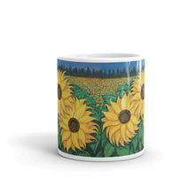 "Paige's Sunflowers" by Ricky Trione, printed on Quality Mugs